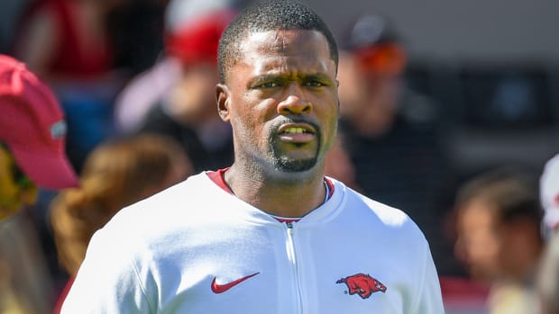 Razorbacks assistant Travis Williams during game with Alabama